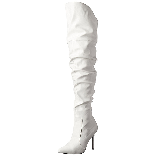 CLASSIQUE-3011 blanc cuissardes pleaser sexy taille 36 - 37